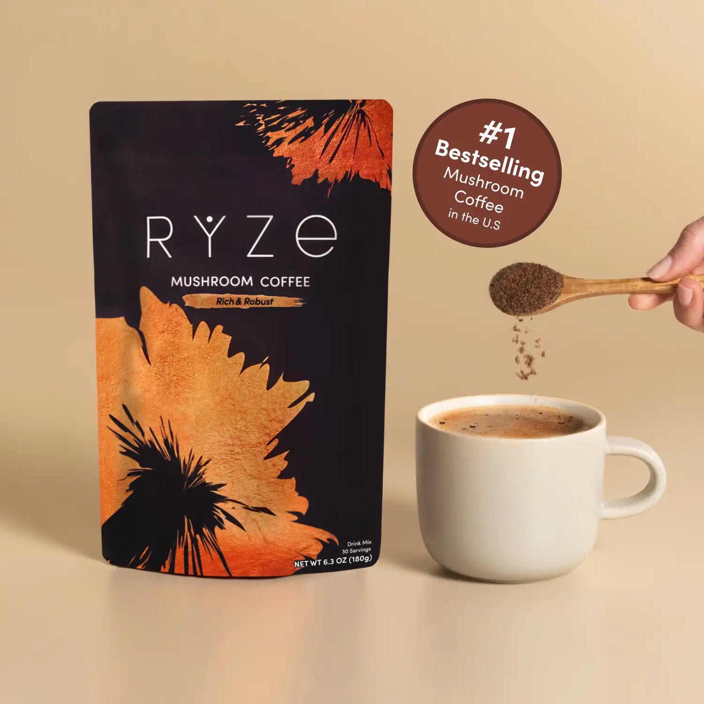 Mushroom Coffee Dark Roast (30 Servings) - V3GF
