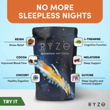 RYZE Hot Cocoa - with 6 Sleep Superfoods to Help Fall Asleep and Stay Asleep - SI1B