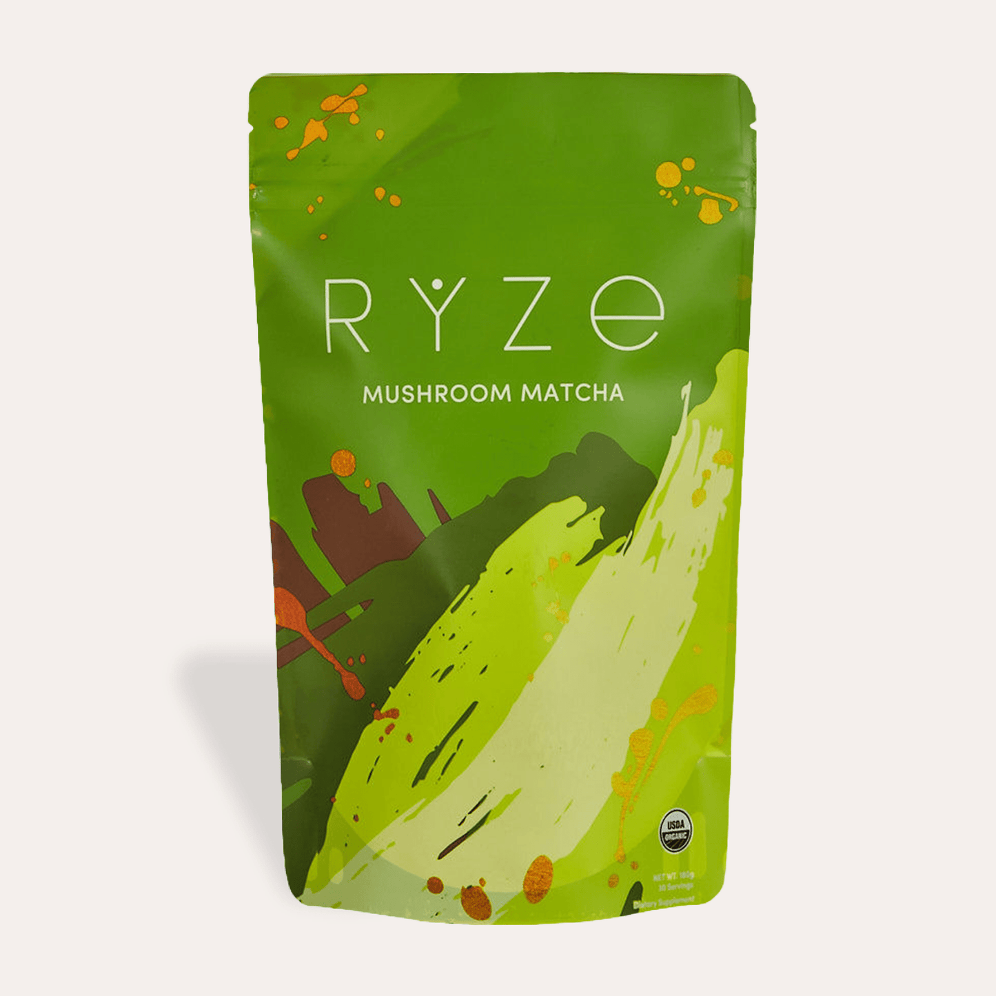 RYZE Mushroom Matcha - with 6 Organic Adaptogenic Mushrooms Grown In USA and Ceremonial-Grade Japanese Matcha - MJ9H