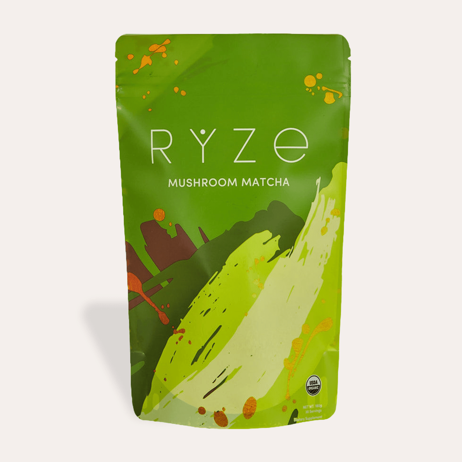 RYZE Mushroom Matcha - with 6 Organic Adaptogenic Mushrooms Grown In USA and Ceremonial-Grade Japanese Matcha - MJ9H